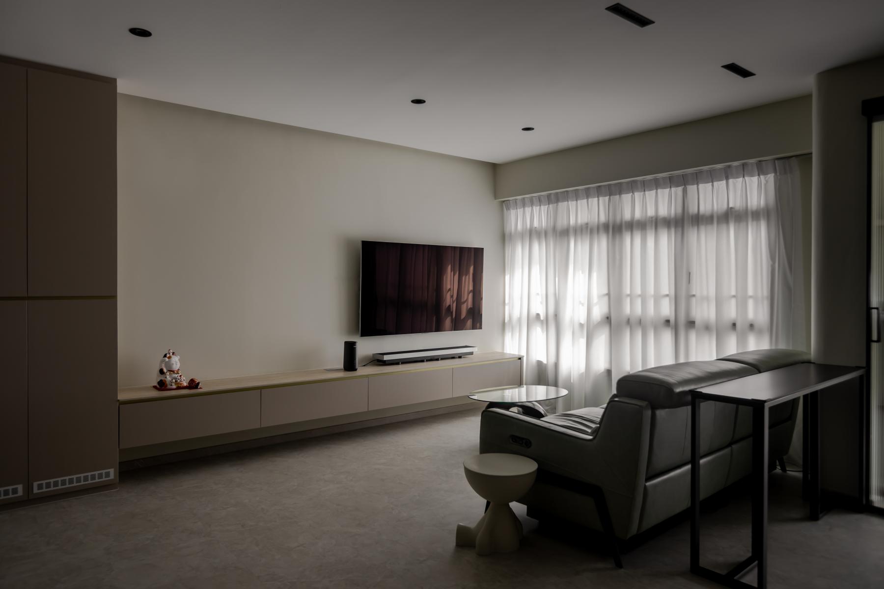Minimalist Living Room with TV Console and Coffee Table