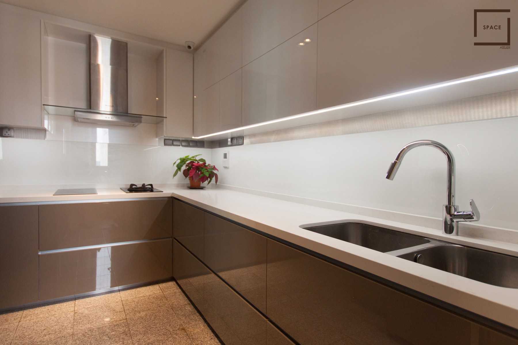 Modern Kitchen with Cupboard and Kitchen Tap