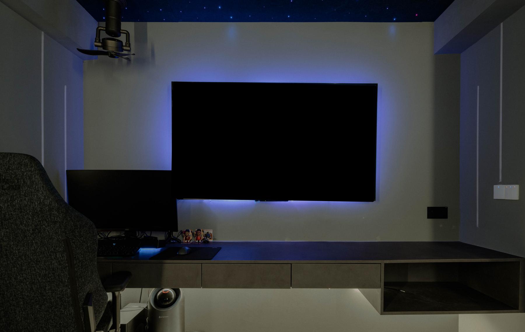 Industrial Home Office with Storage Cabinets and Drawer Units