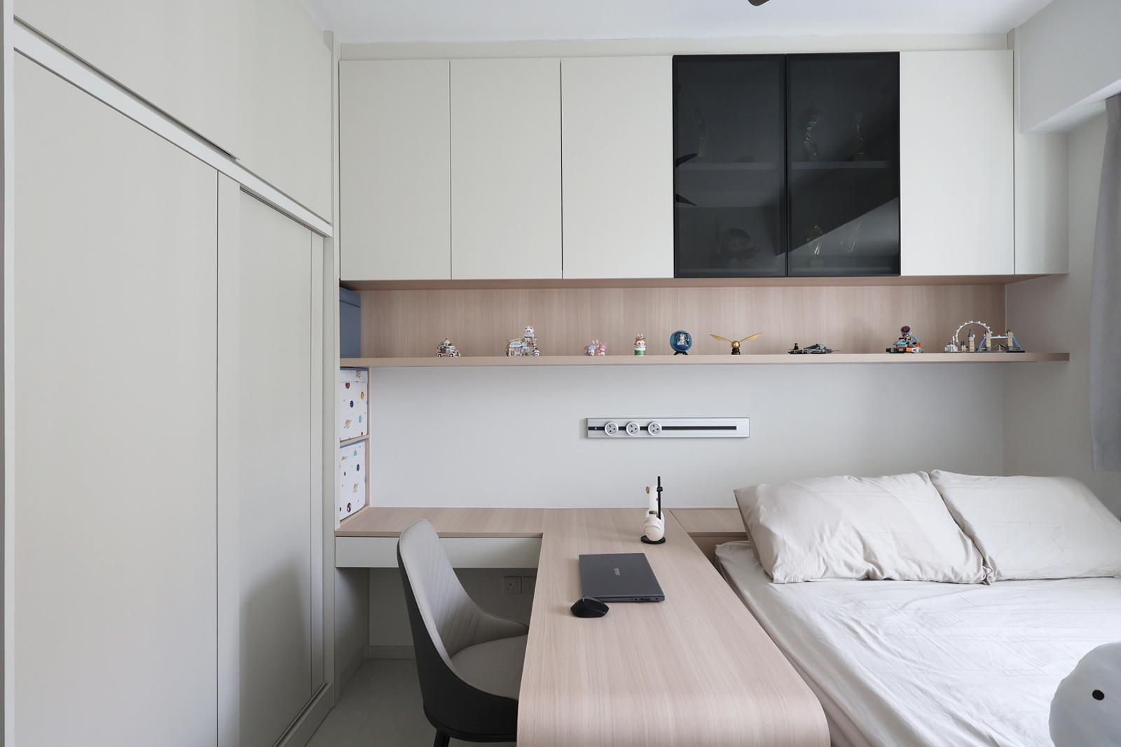 Minimalist Kids Room with Built-in Bed and Children's Accessories