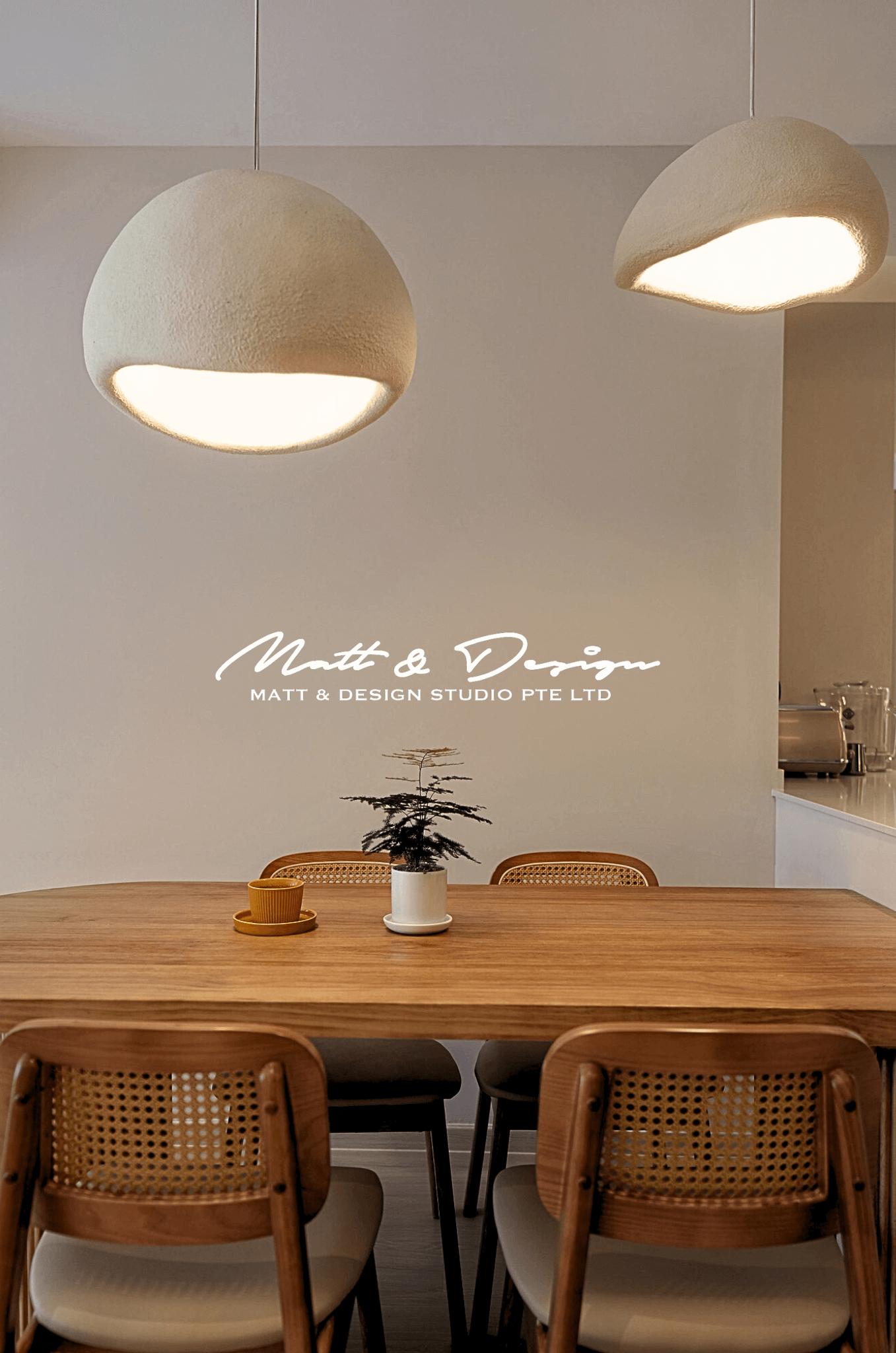 Scandinavian Dining Room with Downlights and Seating Bench