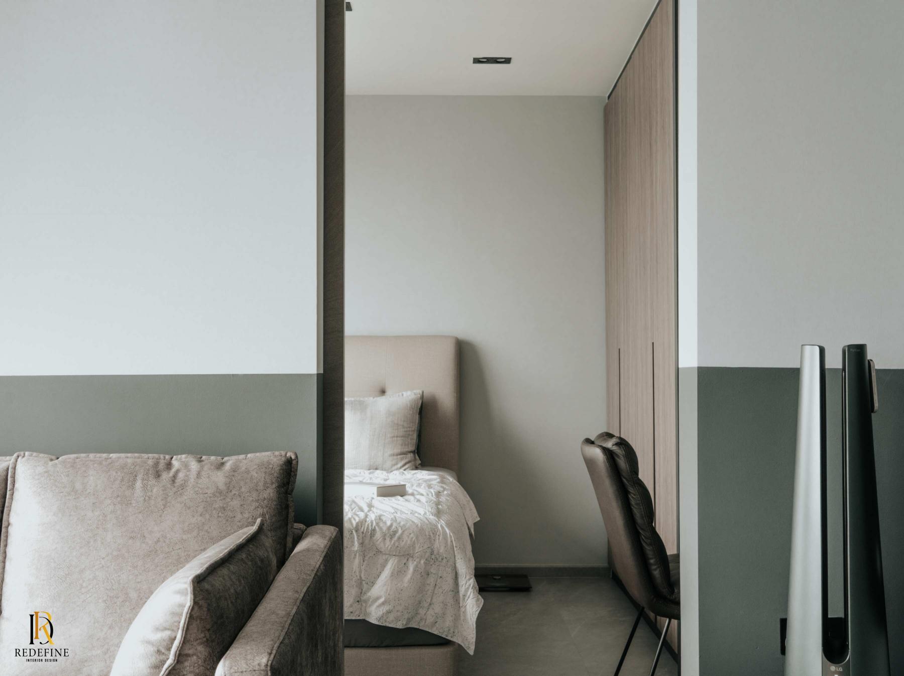 Modern Bedroom with Wardrobe and Sliding Wardrobe