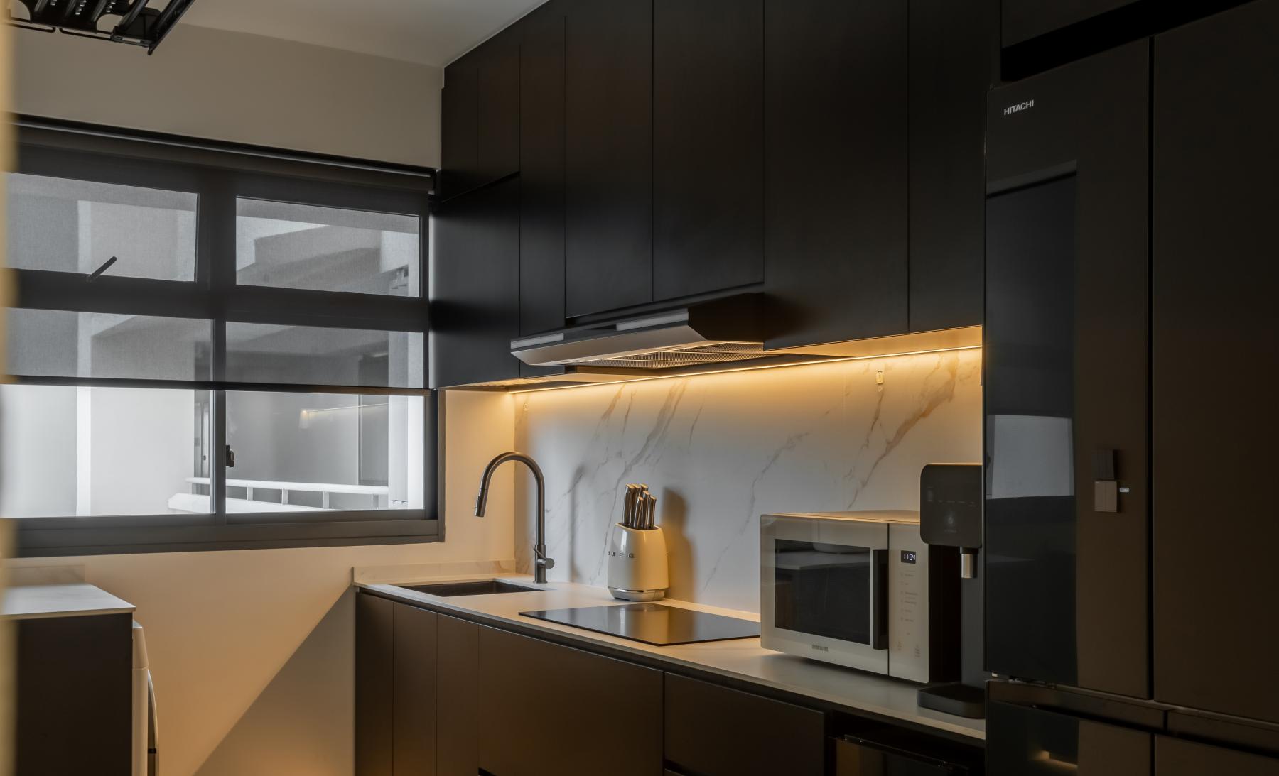 Scandinavian Kitchen with Kitchen Window and Kitchen Backsplash
