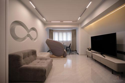 Contemporary Living Room at 26 Bendemeer Road