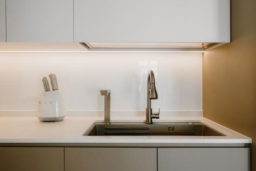 Minimalist Kitchen at Monochromatic Muse