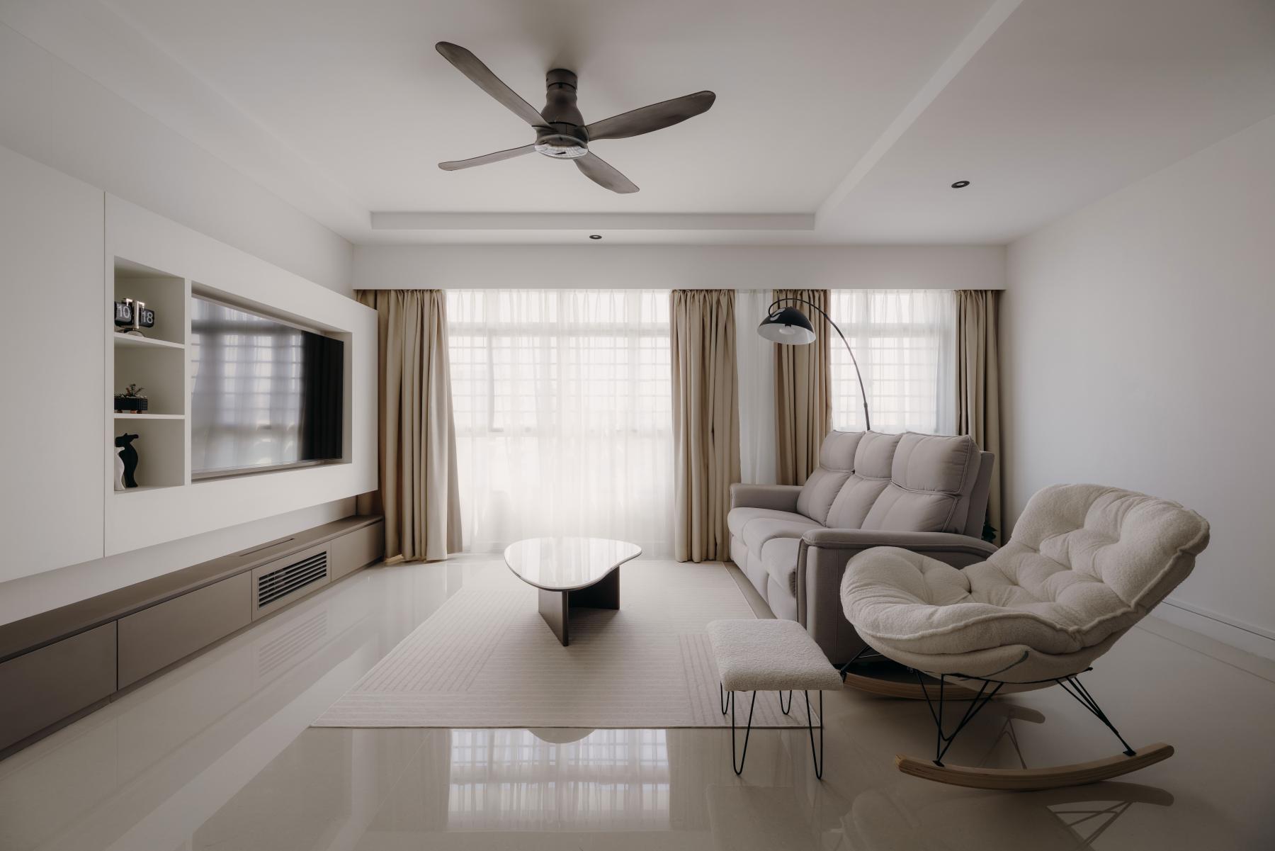 Minimalist Living Room with Sofa and TV