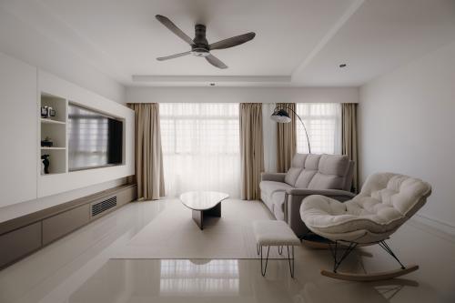 Minimalist Living Room at Monochromatic Muse