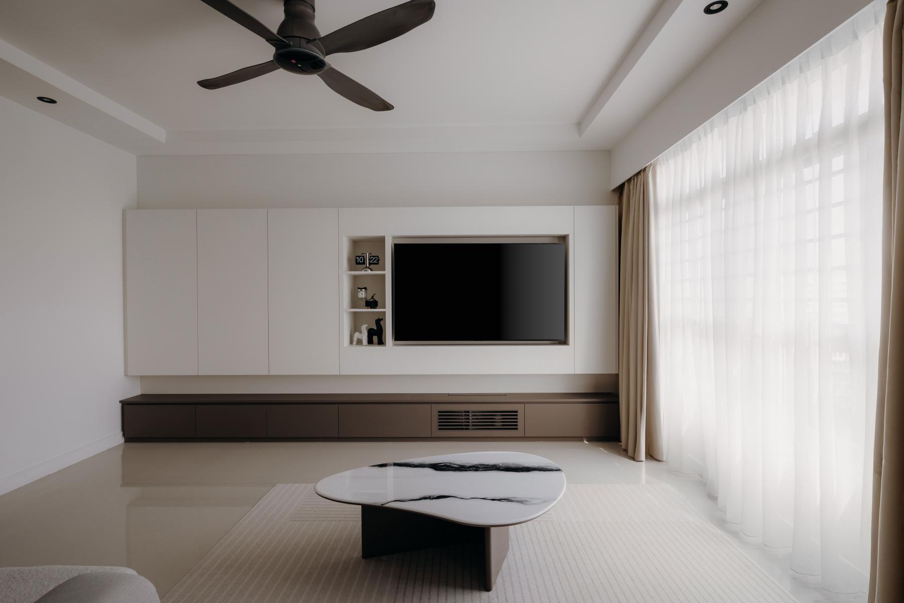 Minimalist Living Room with TV Console and TV