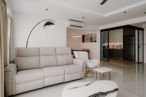 Minimalist Living Room at Monochromatic Muse