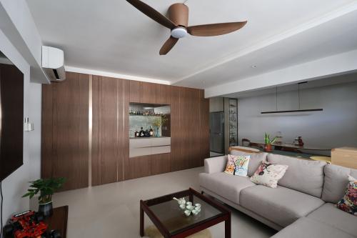 Contemporary Living Room at Resale 4 Room HDB @ Hougang