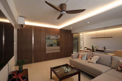 Contemporary Living Room at Resale 4 Room HDB @ Hougang
