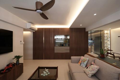 Contemporary Living Room at Resale 4 Room HDB @ Hougang