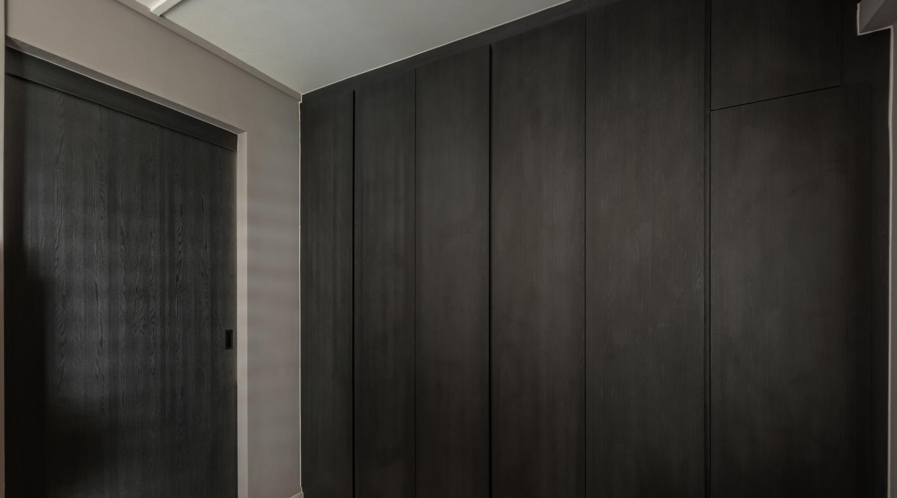 Contemporary Bedroom with Vinyl Flooring and Ceiling Light