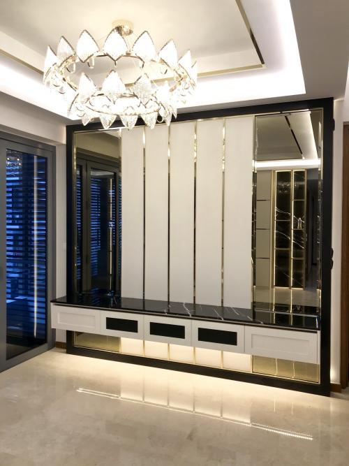 Contemporary Living Room at Watertown Condo
