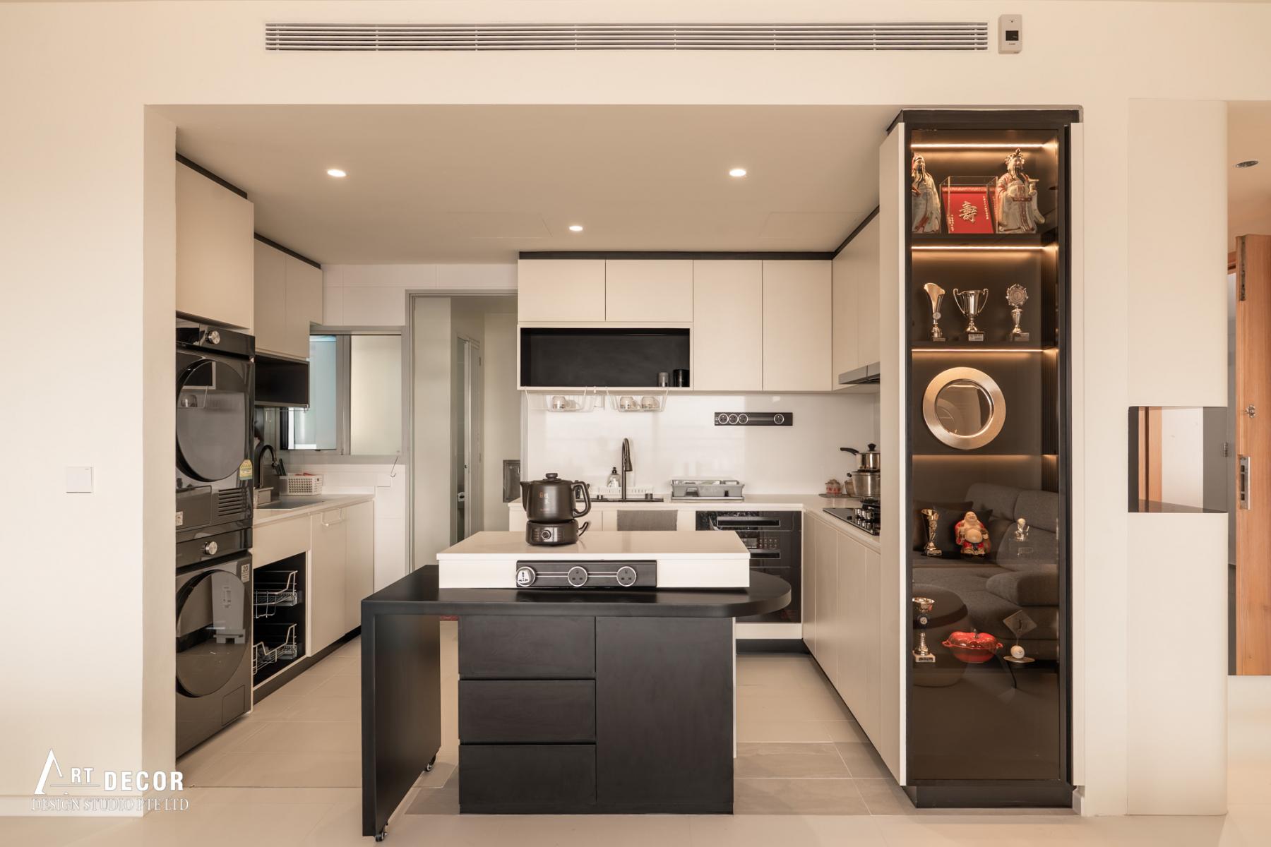 Contemporary Kitchen with Countertop and Kitchen Island
