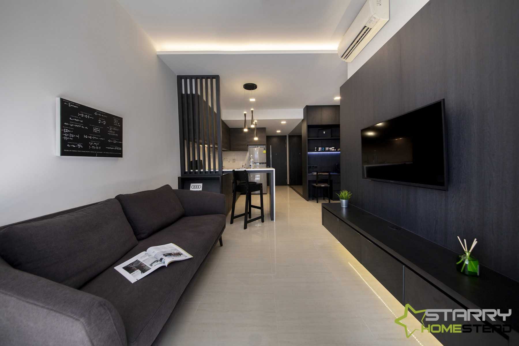 Modern Living Room with TV Console and Feature Wall
