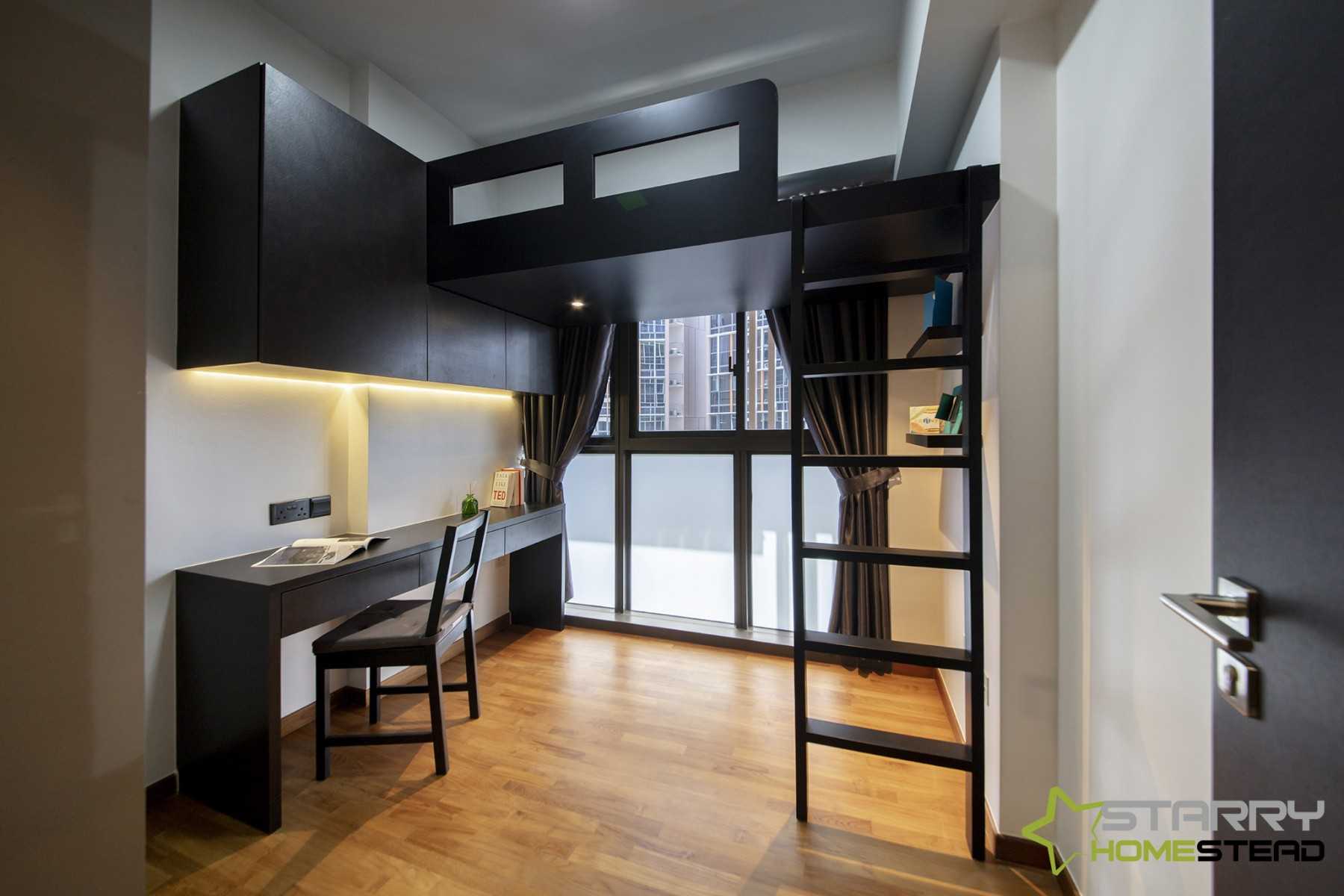 Modern Bedroom with Desk and Desk Chairs