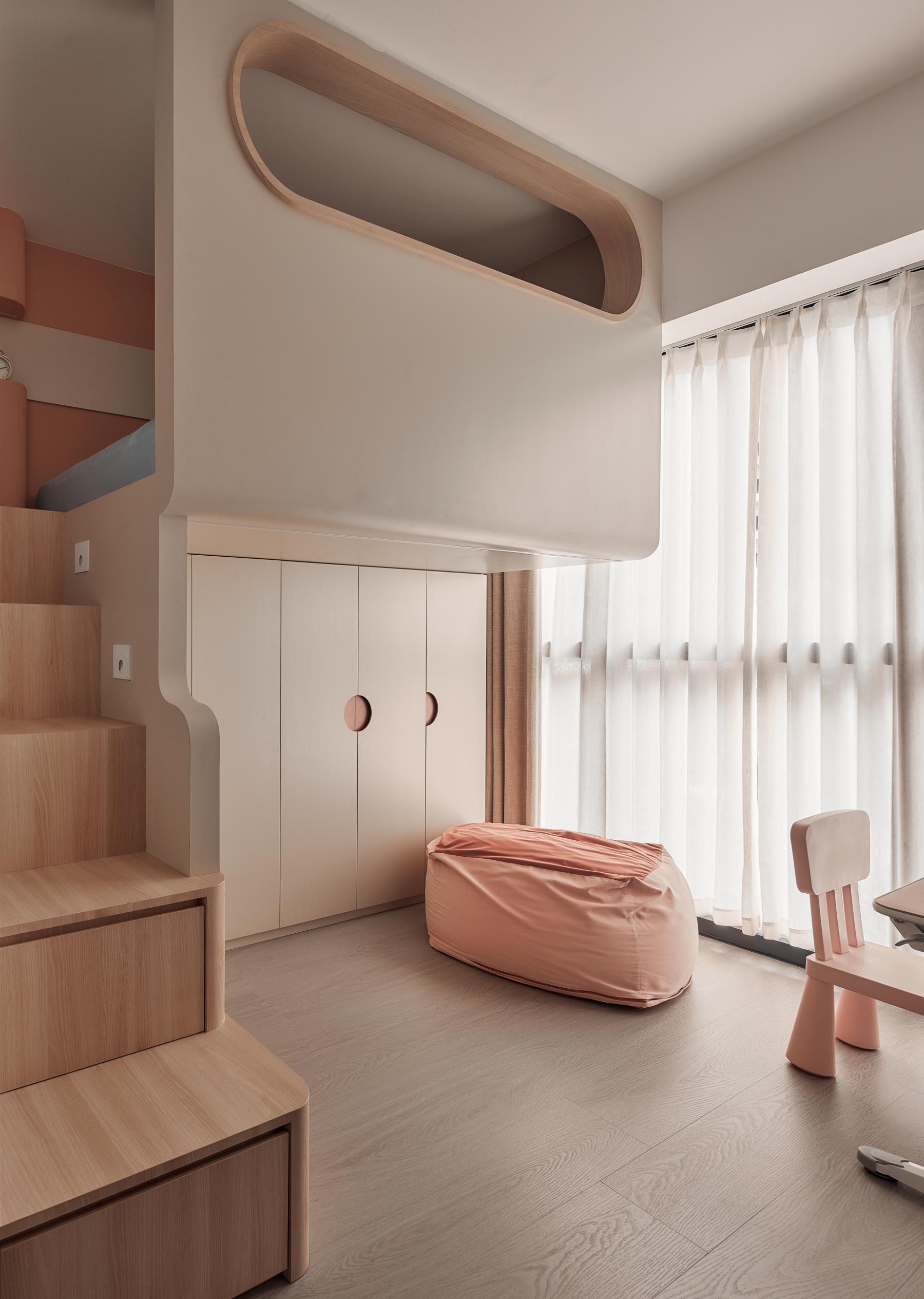Modern Bedroom with Loft and Small Storage