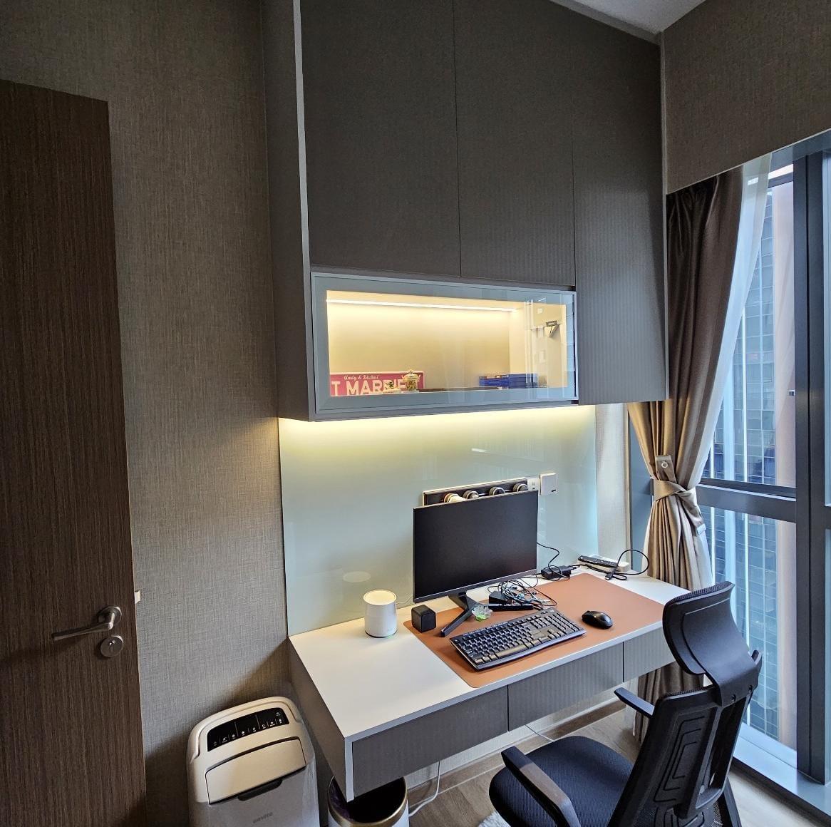 Scandinavian Study with Bookshelf and Desk Chairs