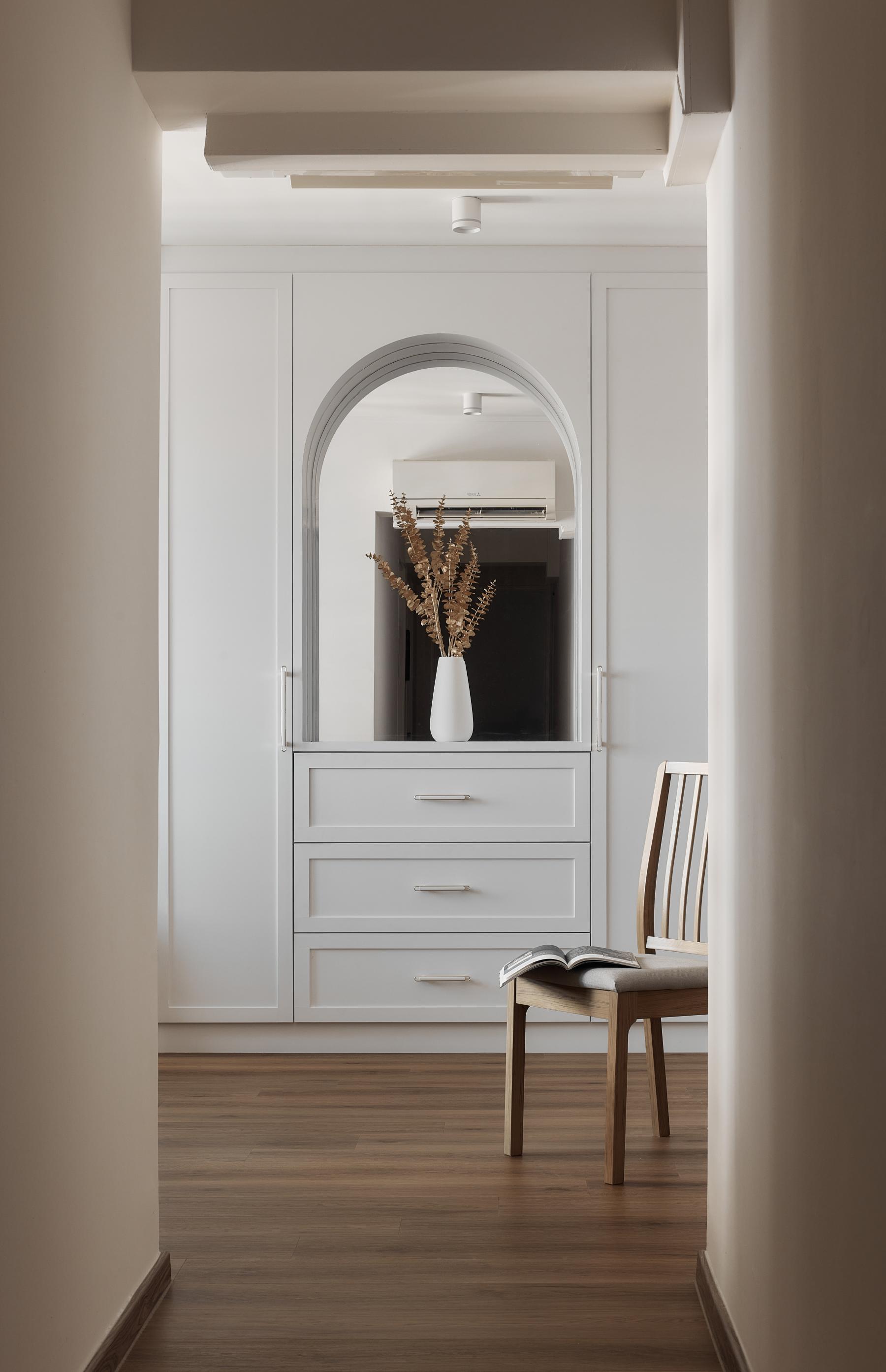 Modern Hallway with Artwork and Console Table