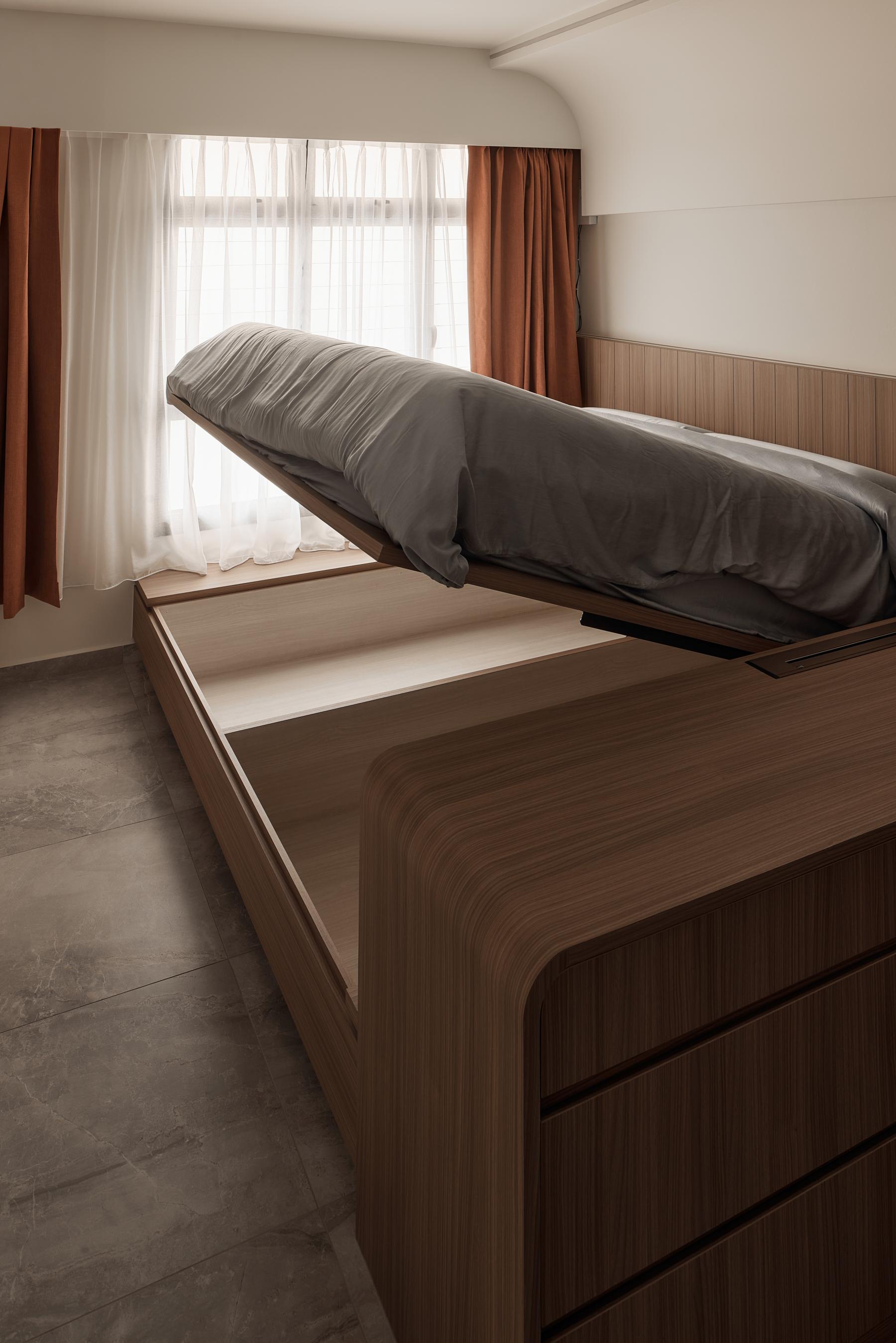 Minimalist Bedroom with Platform Bed and Bed