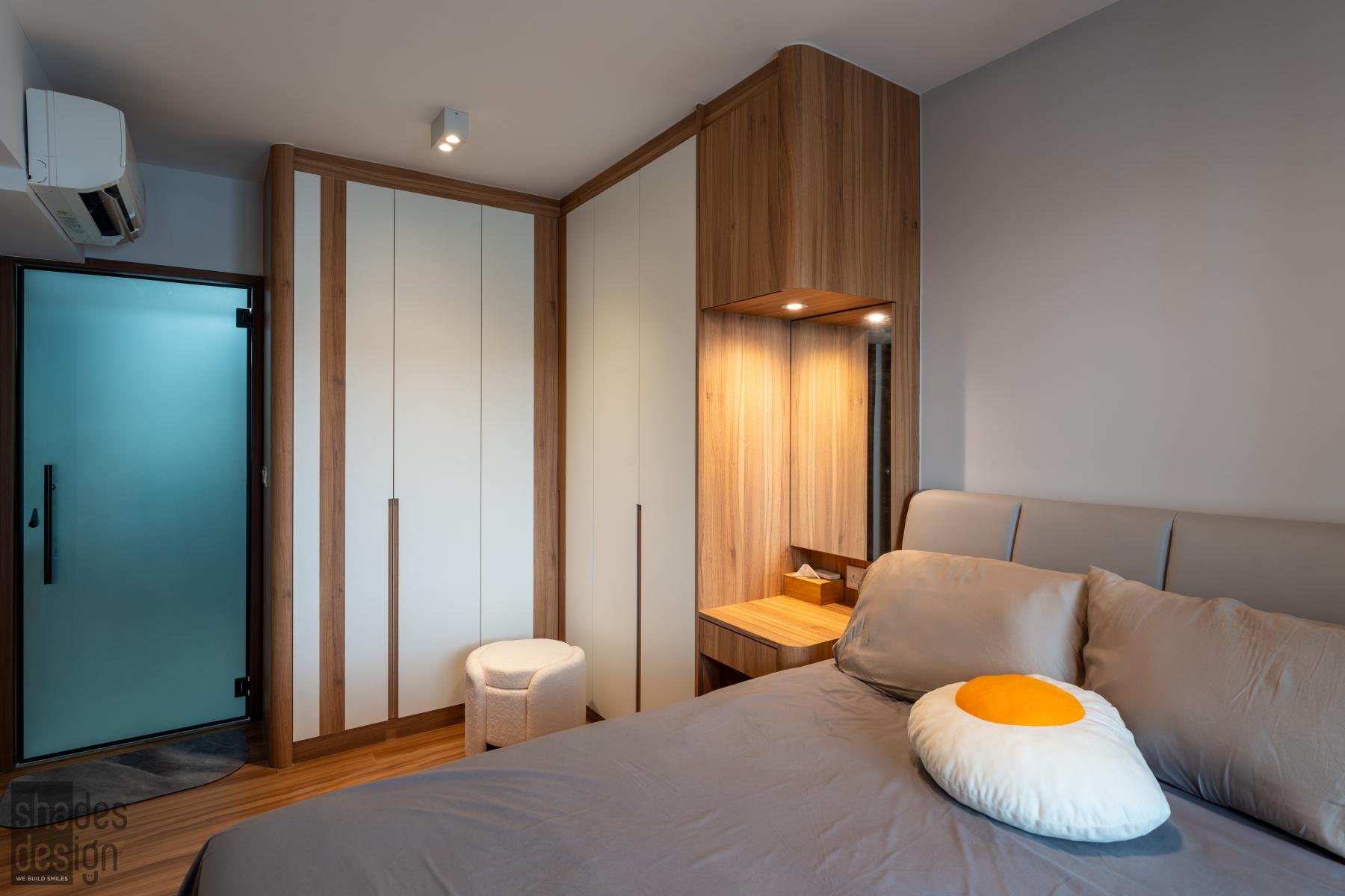 Scandinavian Bedroom with Wardrobe and Bedroom Dresser