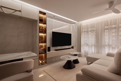 Modern Living Room at Garden Court @ Tengah