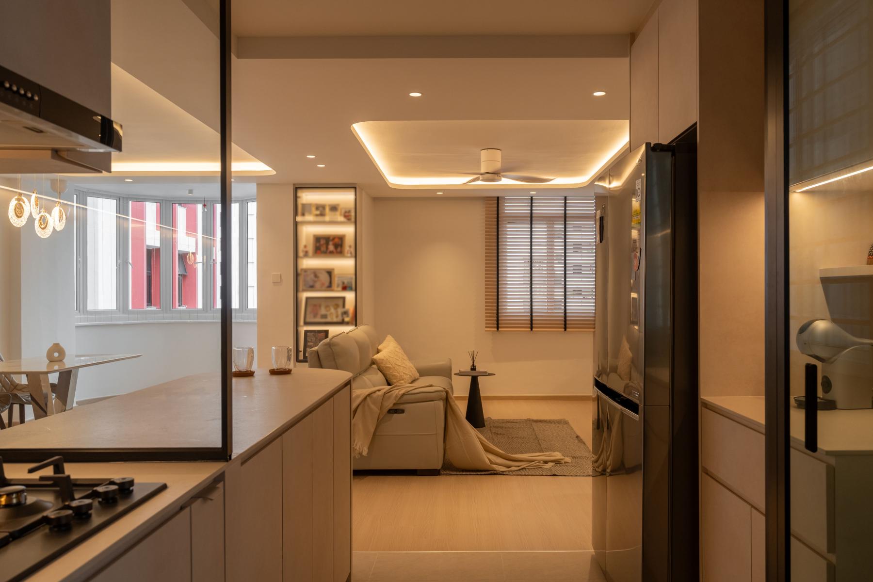 Modern Living Room with TV Console and Feature Wall