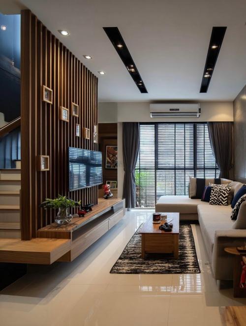 Contemporary Living Room at Bukit Timah