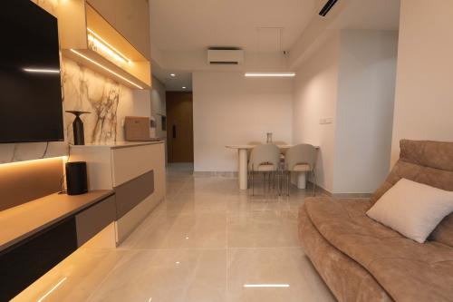 Minimalist Living Room at 20 Sim Drive Penrose