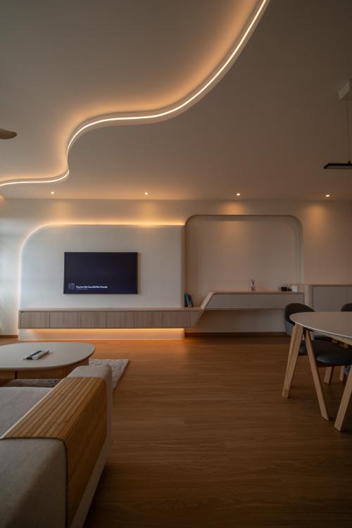 Minimalist Living Room at Senja Parc View
