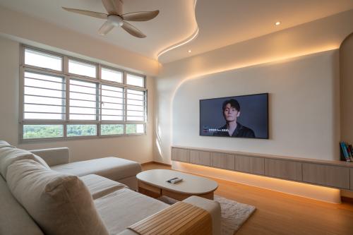 Minimalist Living Room at Senja Parc View
