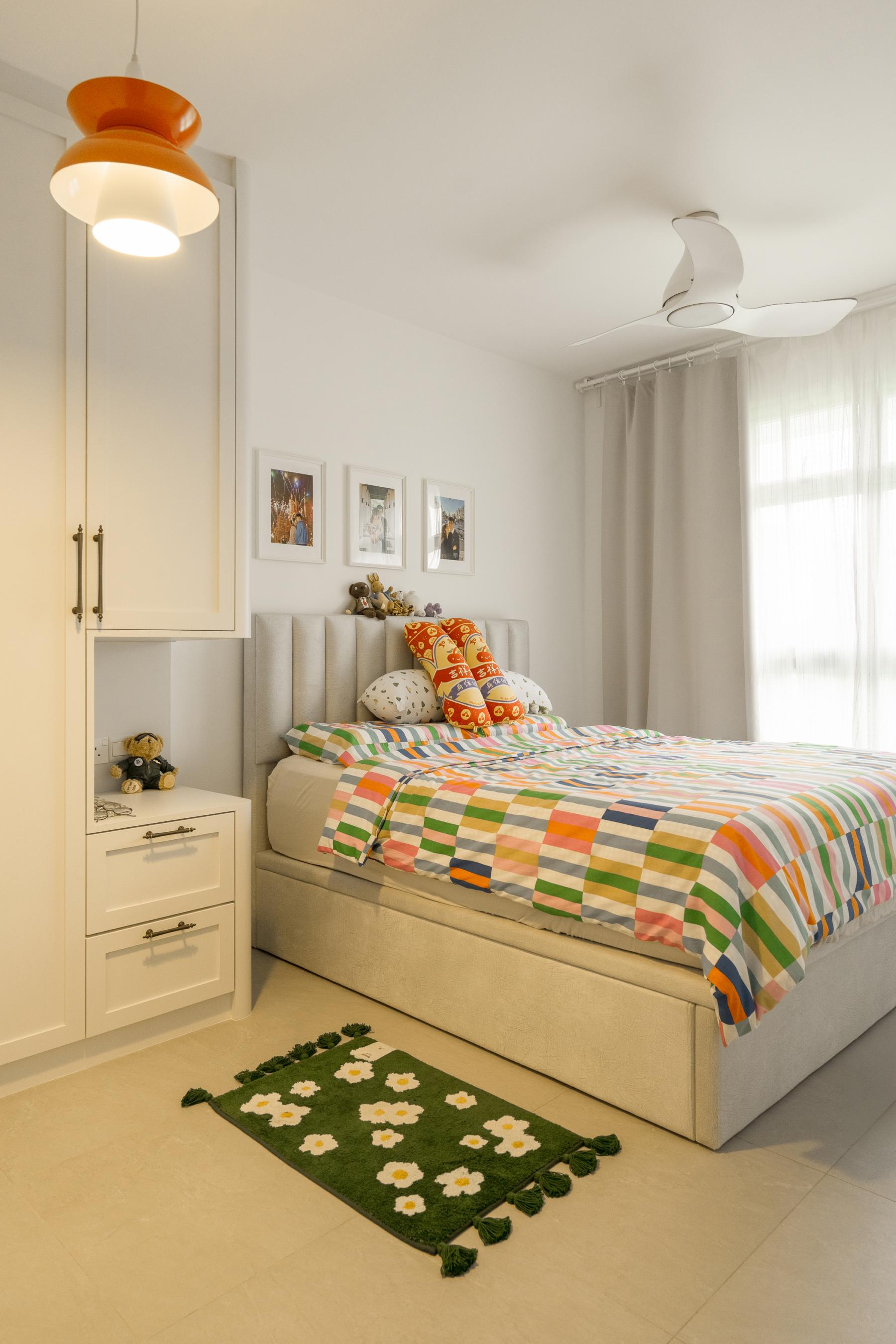 Eclectic Bedroom with Wardrobe and Queen Bed