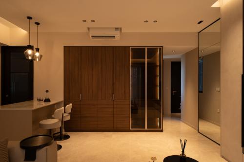 Modern Living Room at Irwell Hill Residence