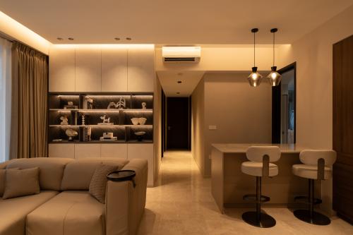 Modern Living Room at Irwell Hill Residence