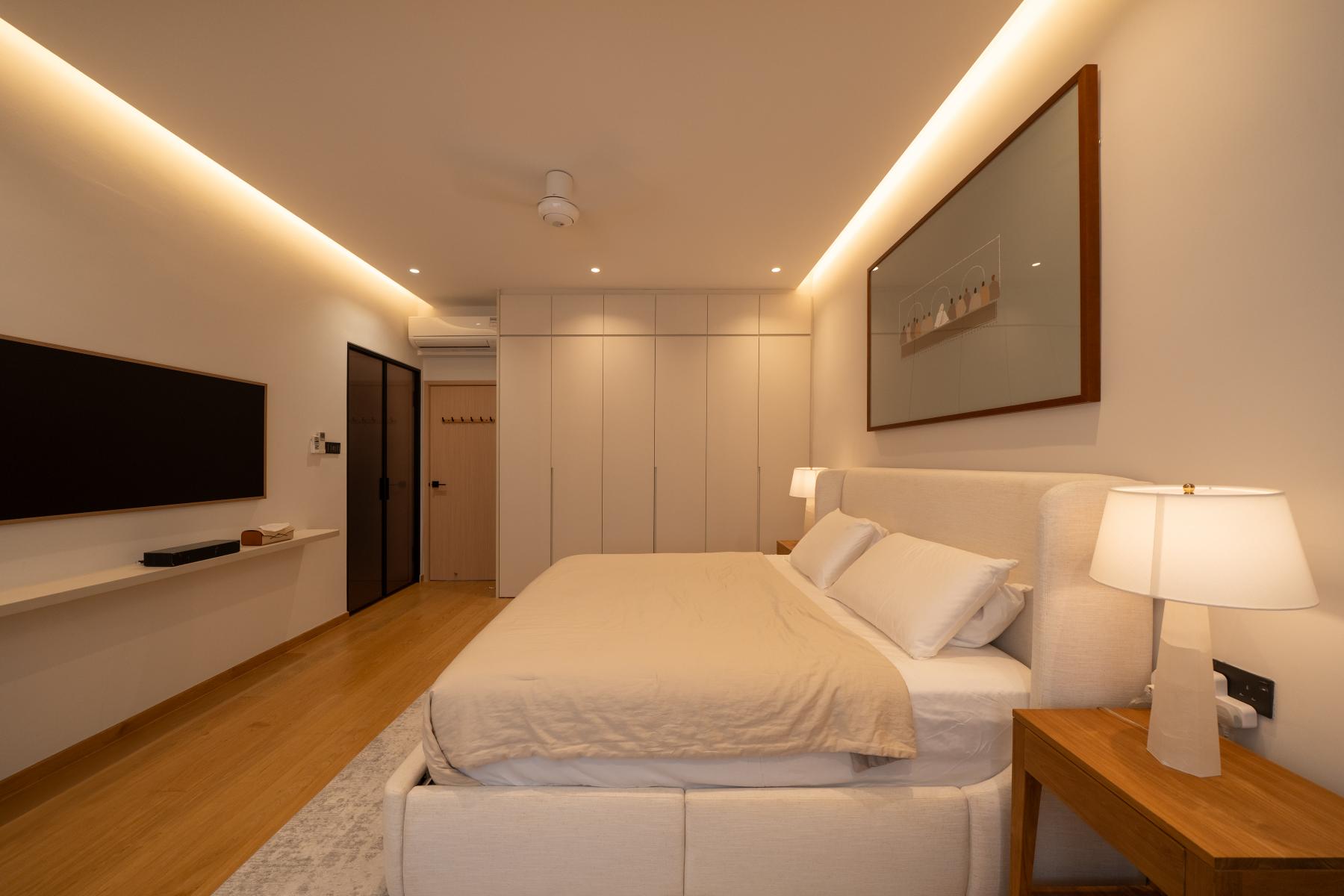 Scandinavian Bedroom with Wardrobe and Sliding Wardrobe