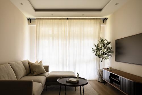Minimalist Living Room at Punggol Point Crown