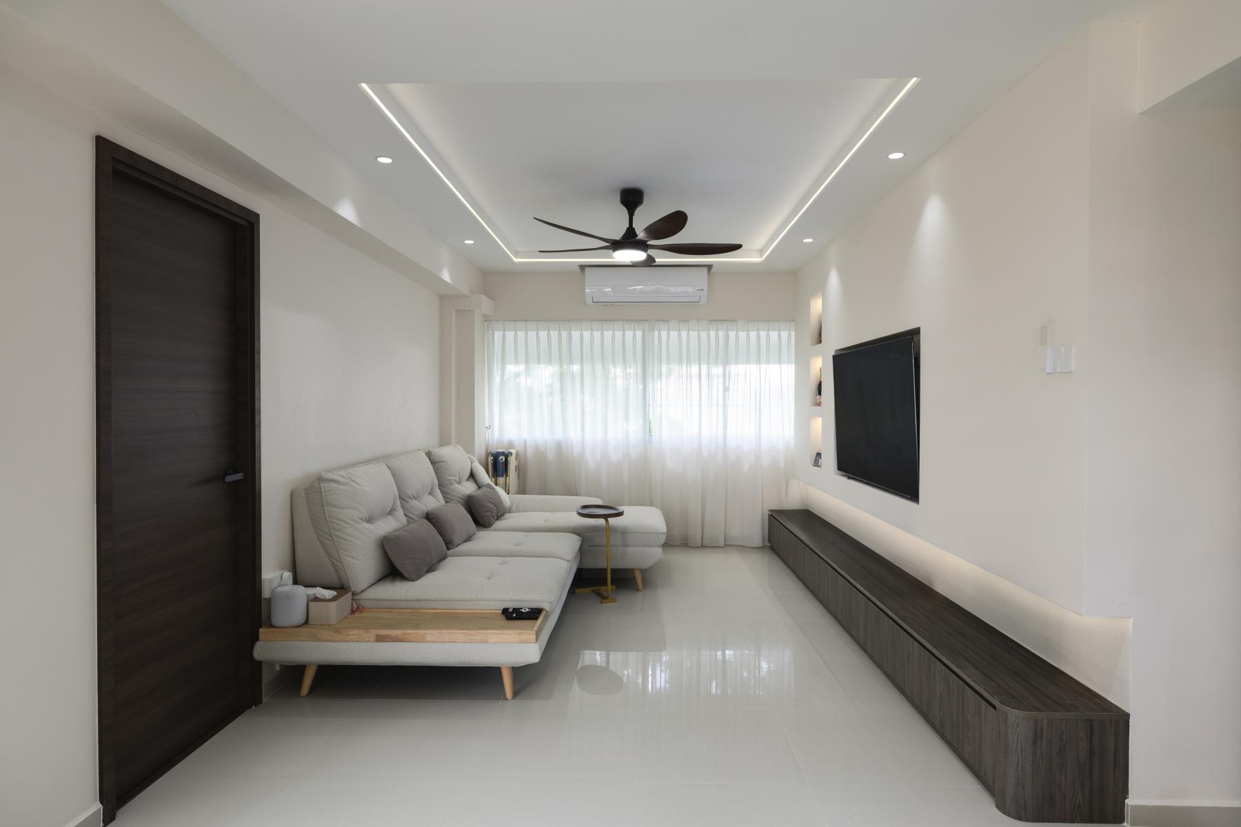 Modern Living Room with TV Console and TV