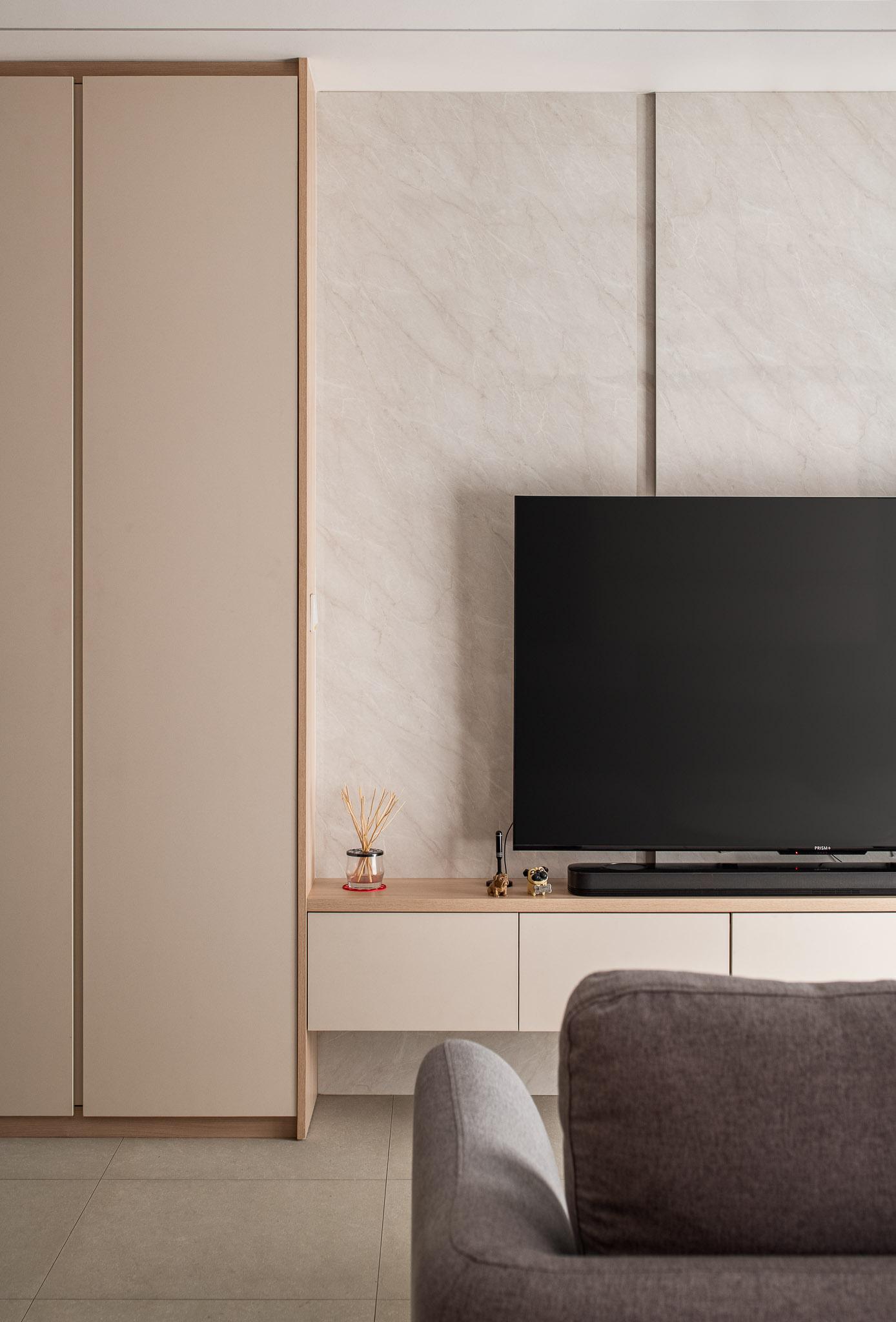 Modern Living Room with TV Console and Sofa