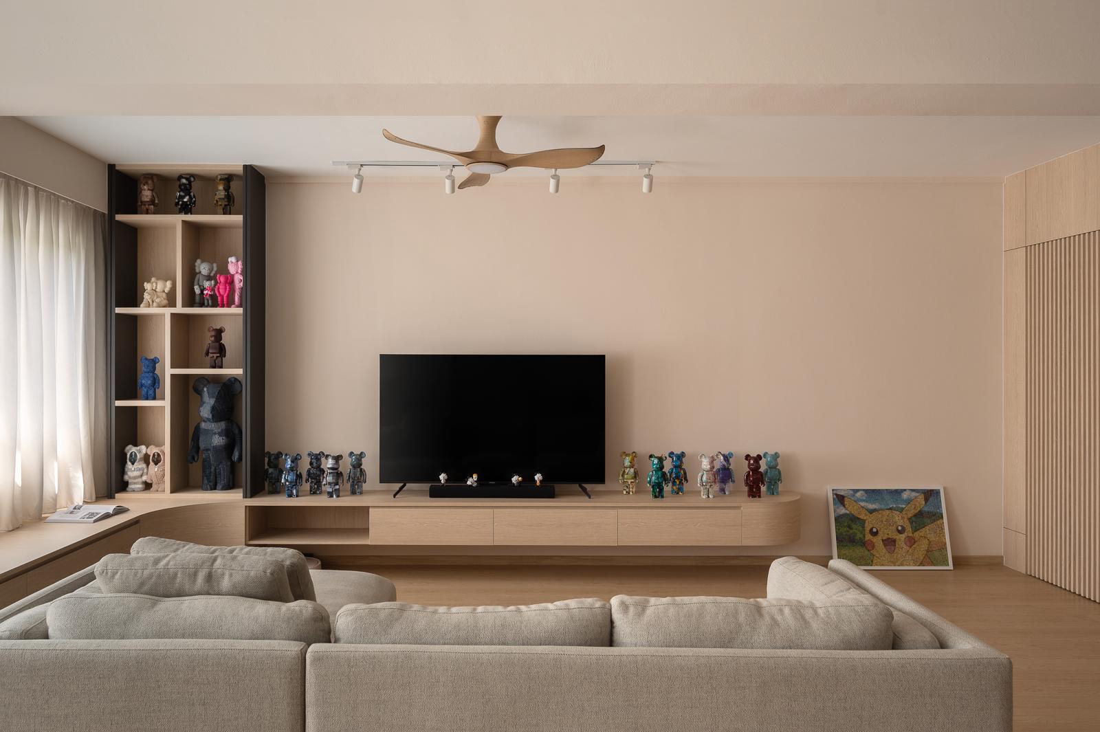 Scandinavian Living Room with Settee and Vinyl Flooring