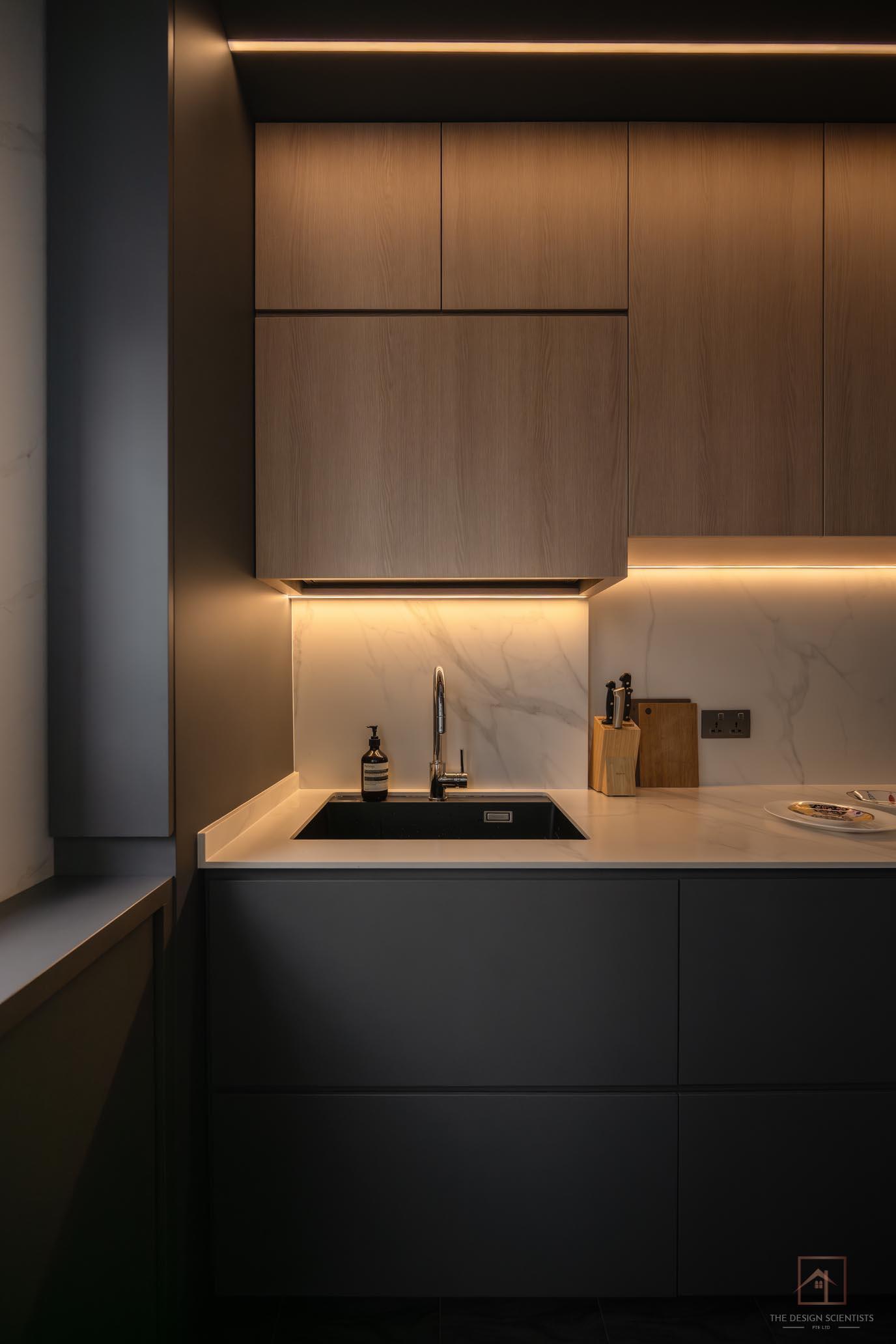 Contemporary Kitchen with Countertop and Kitchen Window