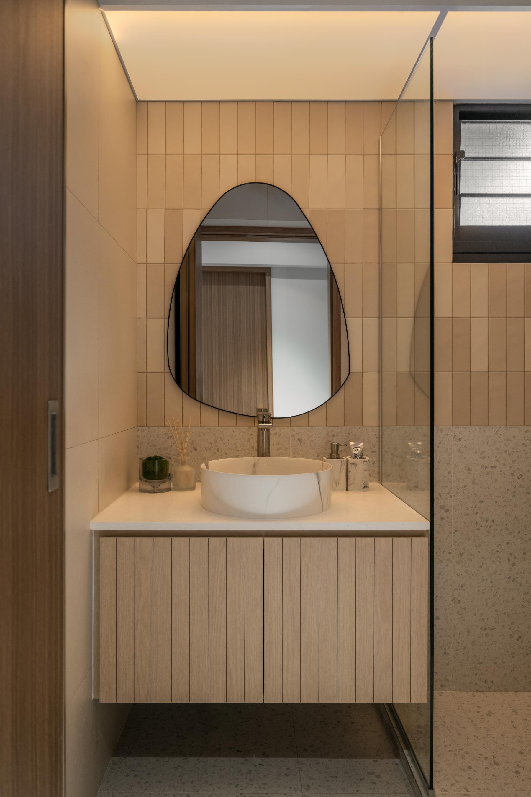 Contemporary Bathroom with Mirror and Bathroom Mirrors