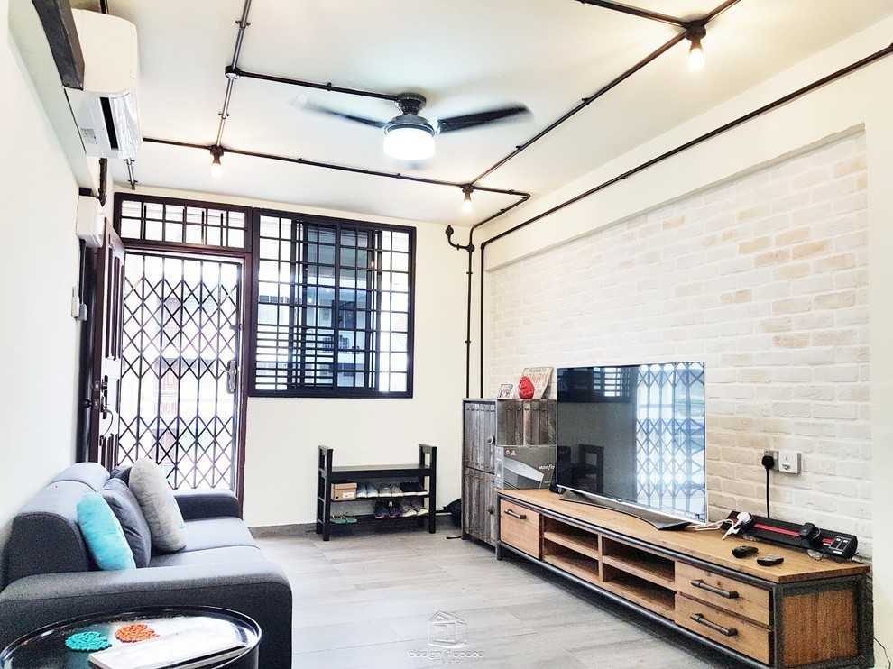 Minimalist Living Room with TV Console and Sofa
