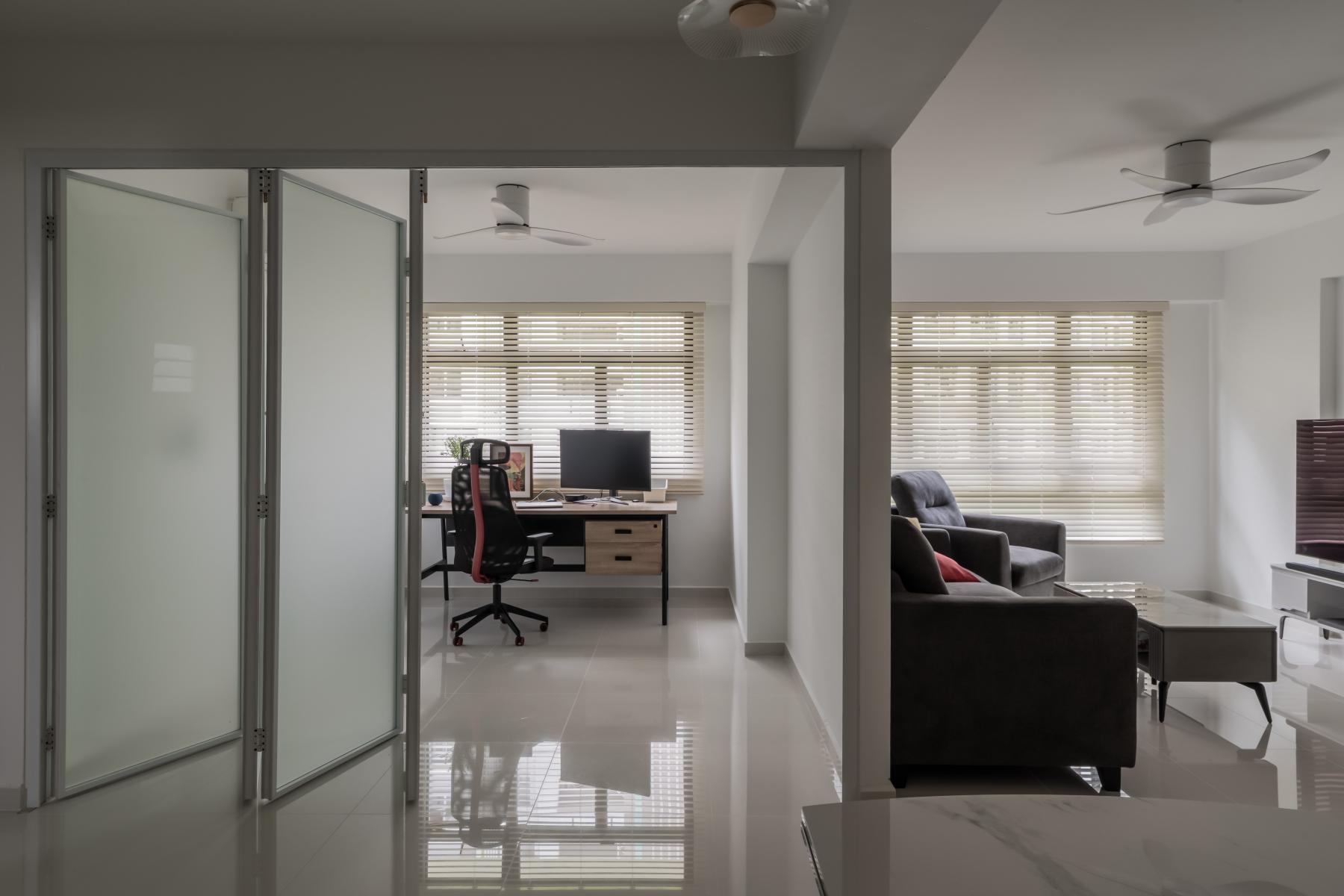 Minimalist Living Room with Dining Table and Coffee Table