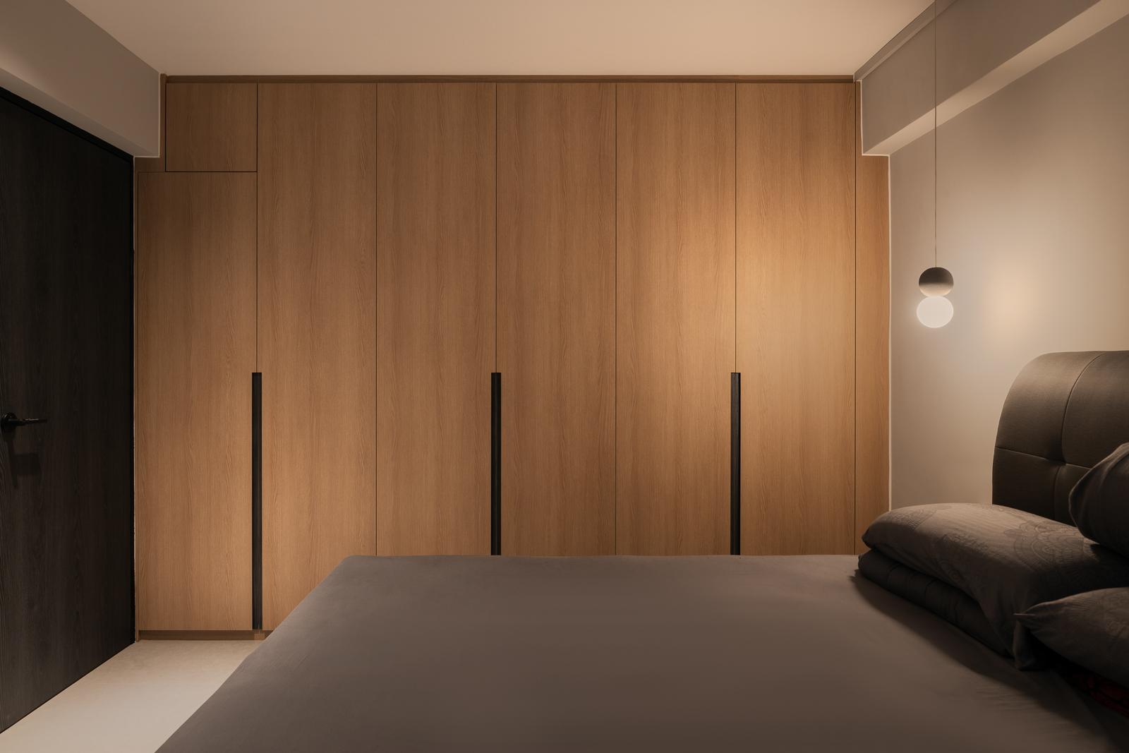 Contemporary Bedroom with Drop Light and Wardrobe