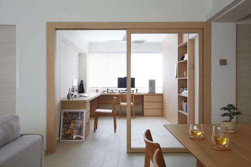 Minimalist Home Office at Light and Spacious Living