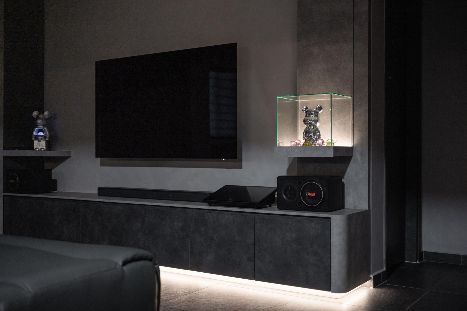 Modern Living Room with TV Console and Sofa