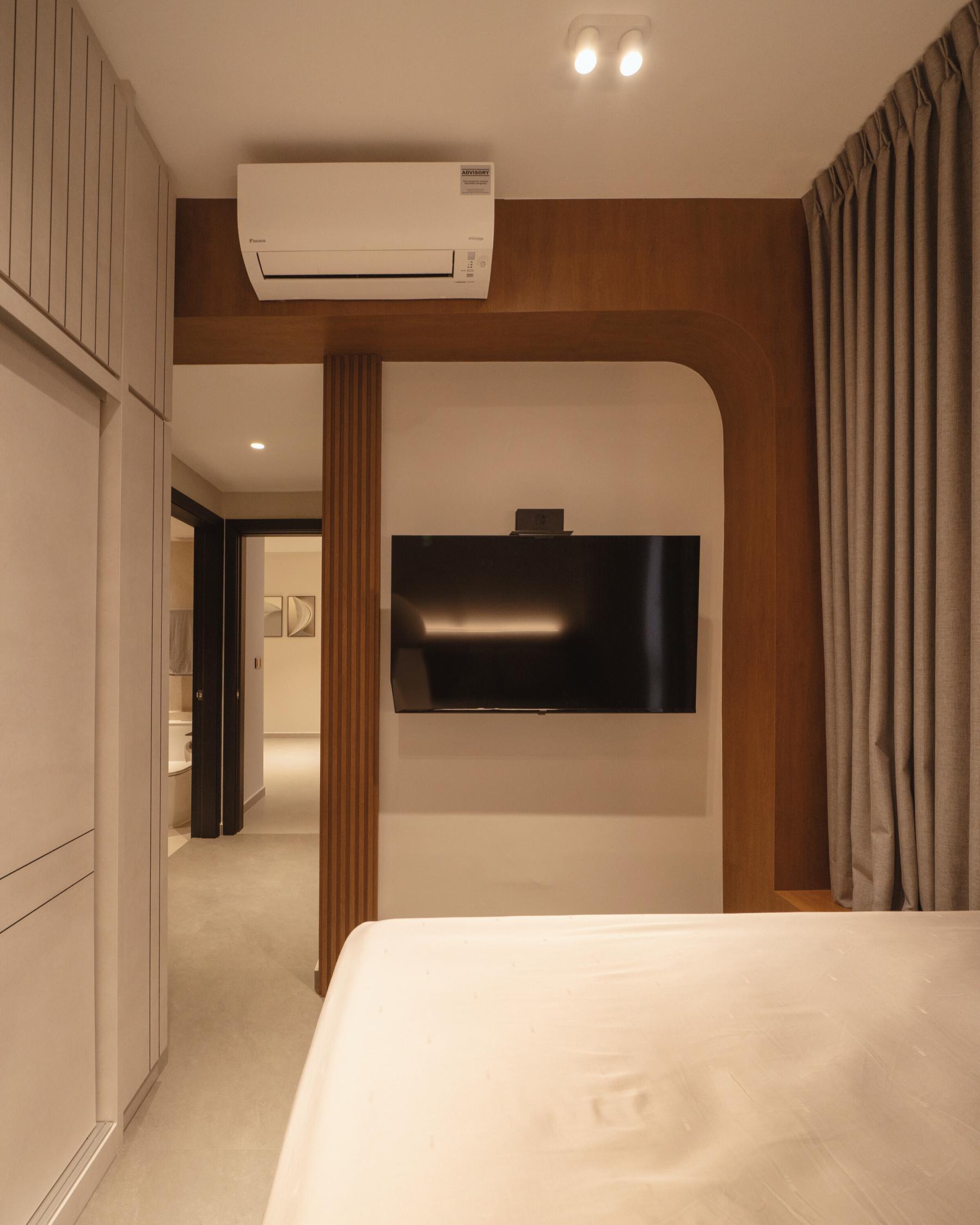 Contemporary Bedroom with Ceiling Light and Wardrobe