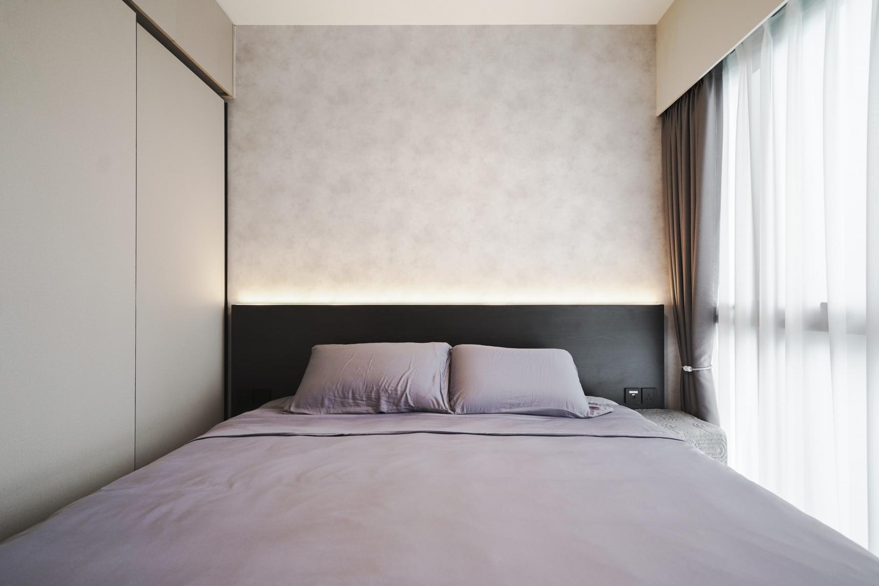 Contemporary Bedroom with Chandelier and Day Bed