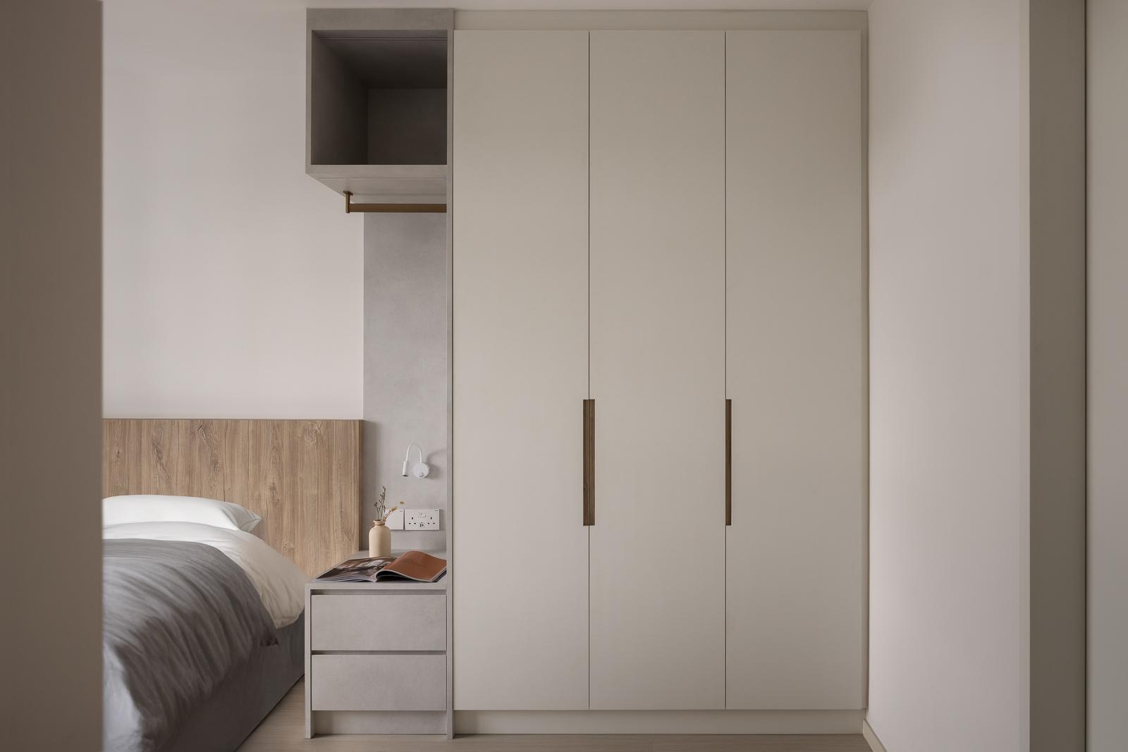 Scandinavian Bedroom with Wardrobe and Closet